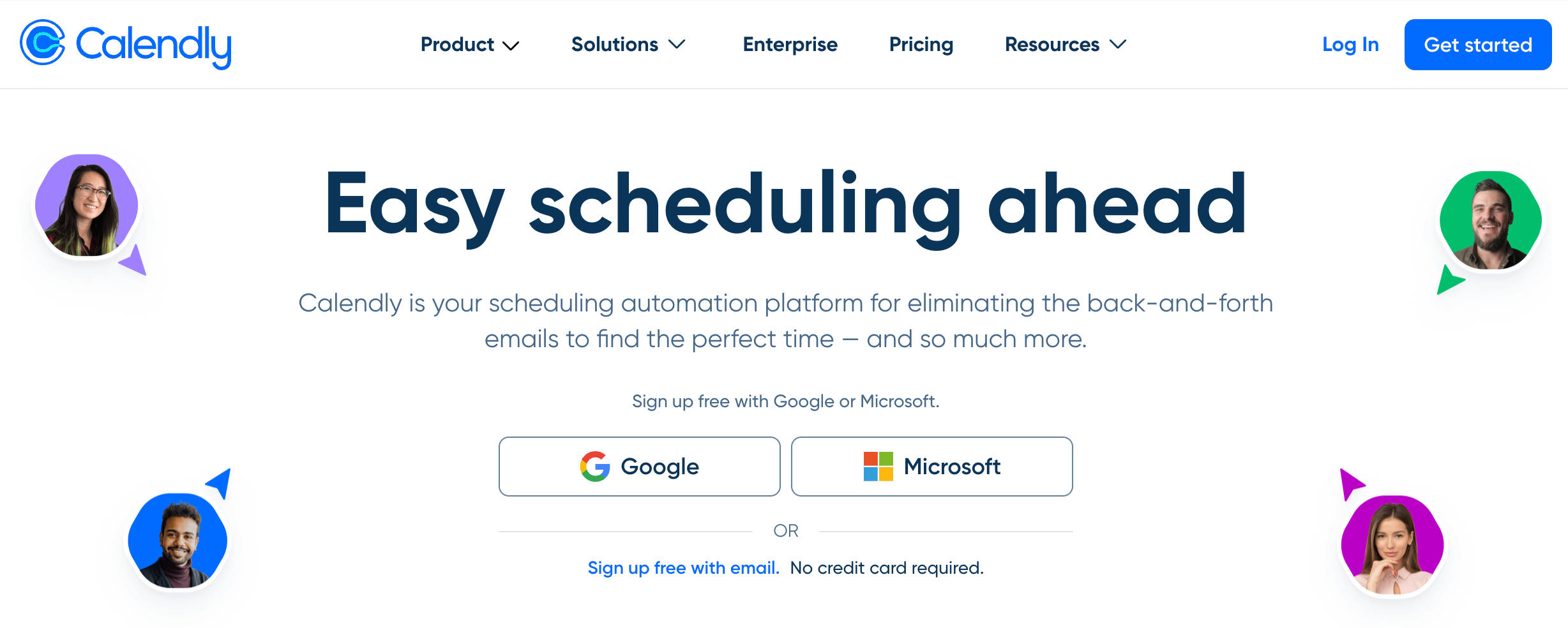 Calendly Home Page